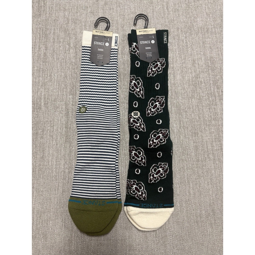 2 Pack Stance Butterblend Infiknit Casual Crew Socks Mid-Cushion Large (9-13)